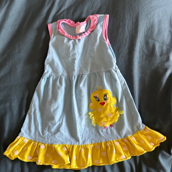 Blue short sleeve dress small girls - Picture 1 of 7